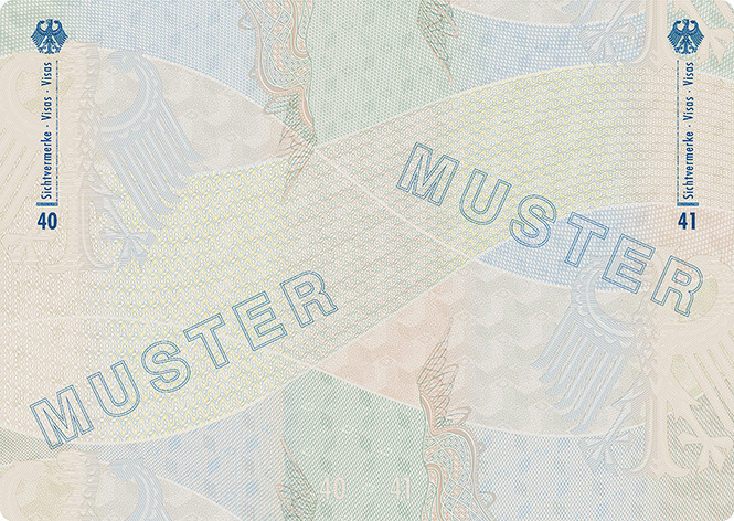 Abbildung der Passbuchinnenseiten 40 und 41 des Diplomatenpasses