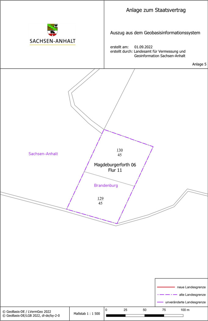 Die Flurstücke 129/45 und 130/45 der Flur 11 der Gemarkung 1718 Magdeburgerforth 06