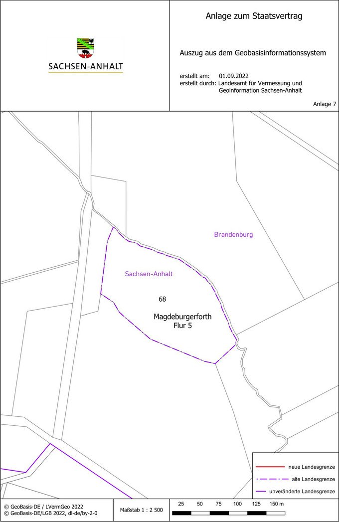 Das Flurstück 68 der Flur 5 der Gemarkung 0885 Magdeburgerforth, Gemeinde Stadt Möckern