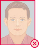 Illustration einer Person mit geringem Kontrast und heller Belichtung.