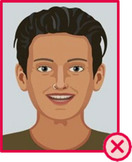 Illustration einer Person mit offenem Mund und lachendem Gesichtsausdruck.