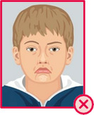 Illustration eines Kindes mit Grimasse.