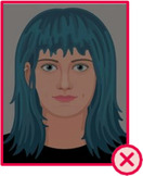 Illustration einer Person mit blauen Haaren. Das Bild hat einen geringen Kontrast und ist sehr dunkel.