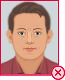 Illustration einer Person mit unscharfem Gesicht.