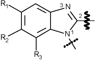 Kernstruktur der chemischen Verbindung Benzimidazol-1,2-diyl-Isomer I die im Text zuvor erläutert wird.
