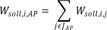 W soll mit den Indizes i und AP entspricht der Summe über alle j aus der Menge J Unterstrich AP von W soll mit den Indizes i und j.